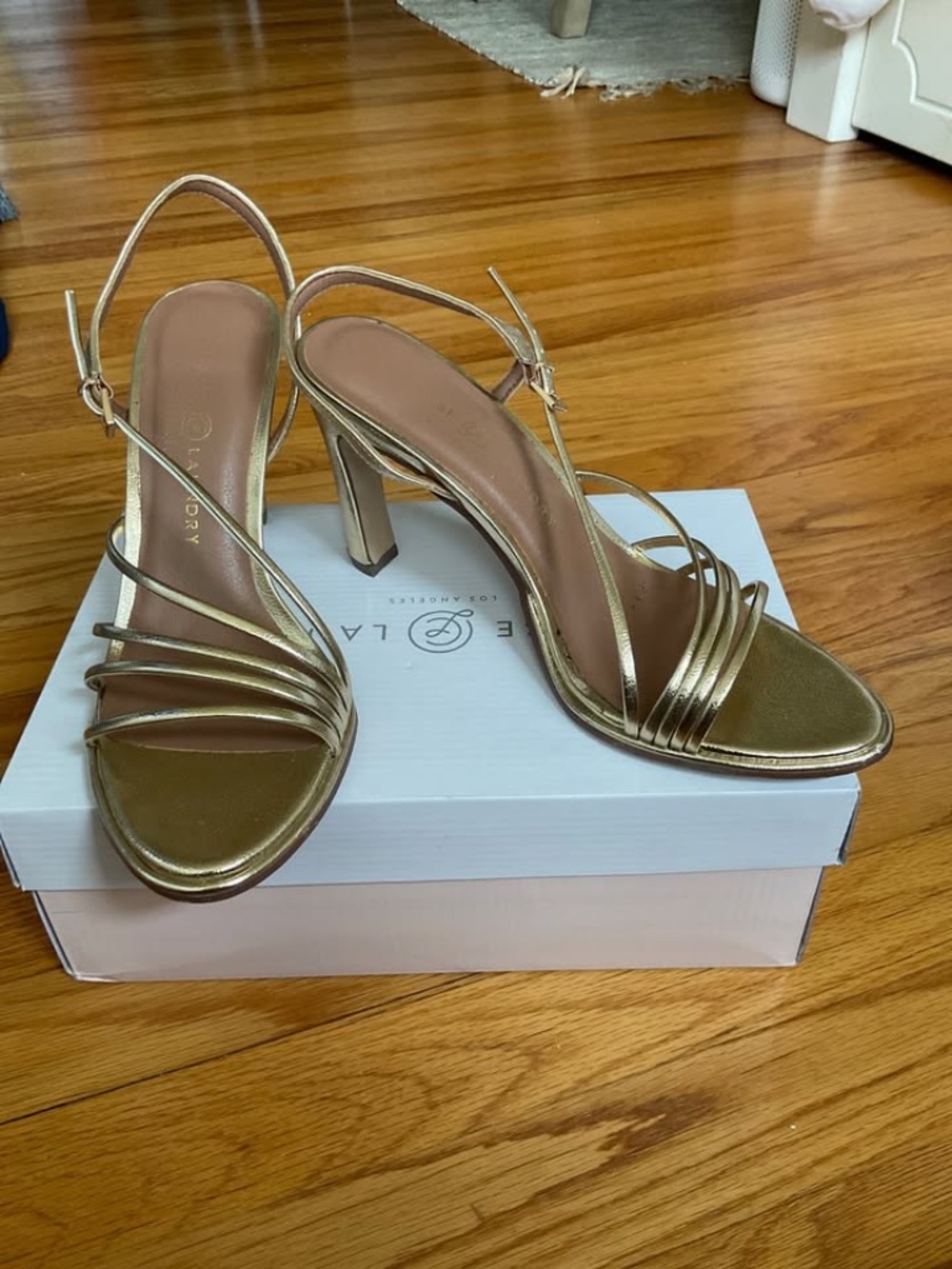 Chinese Laundry Gold Strappy Heeled Sandals